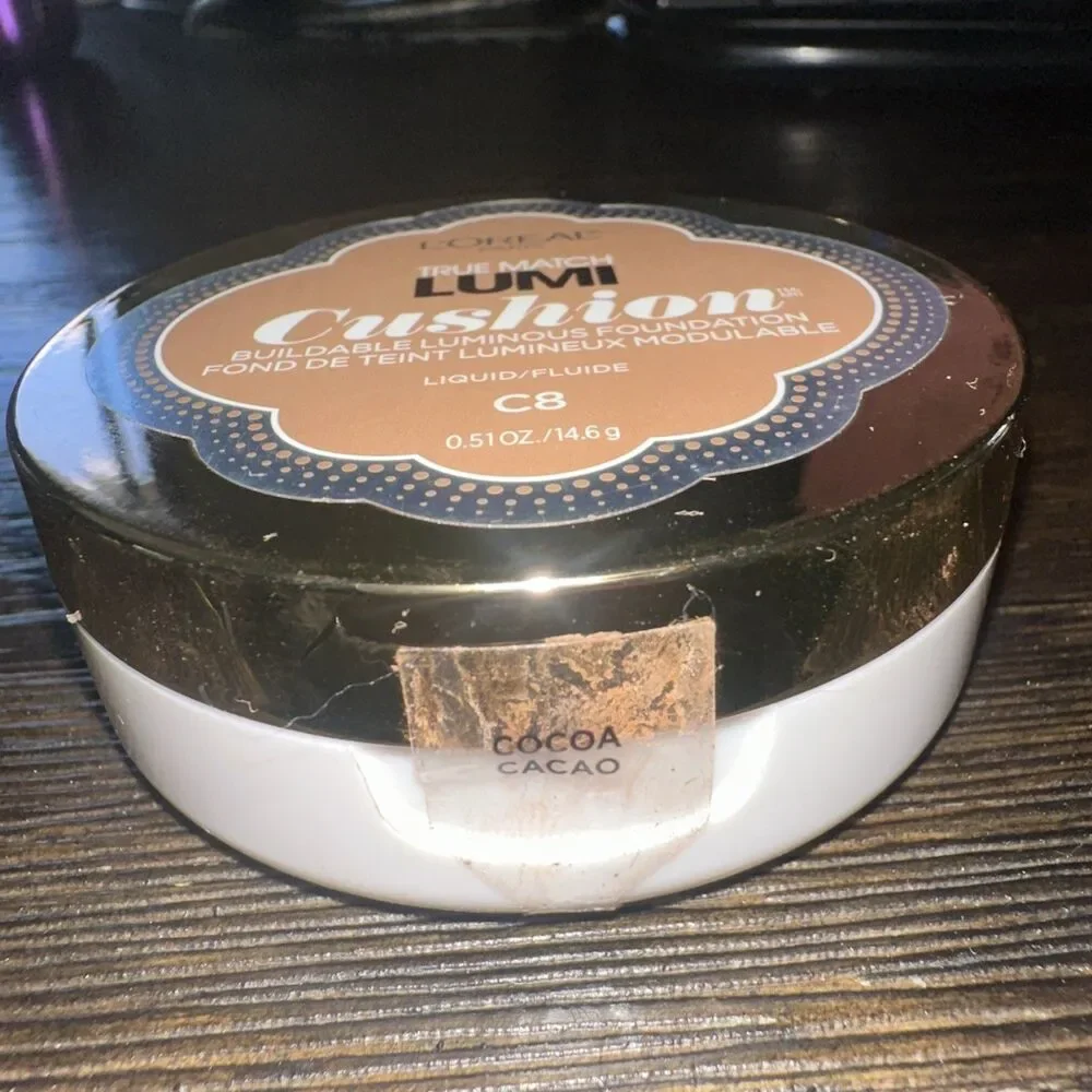 L'Oreal True Match Lumi Cushion Foundation C8 Cocoa Dewy Liquid Makeup Full Size